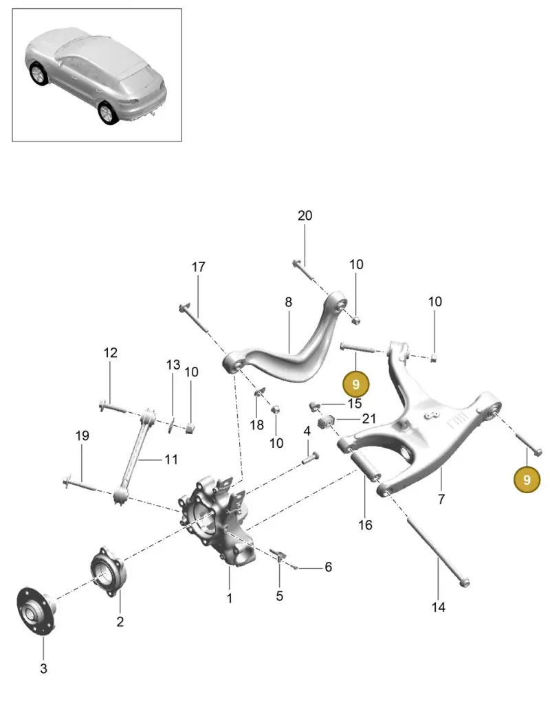 WHT002479 — Porsche Macan (2013-2018) diagram p44501000, position 9
