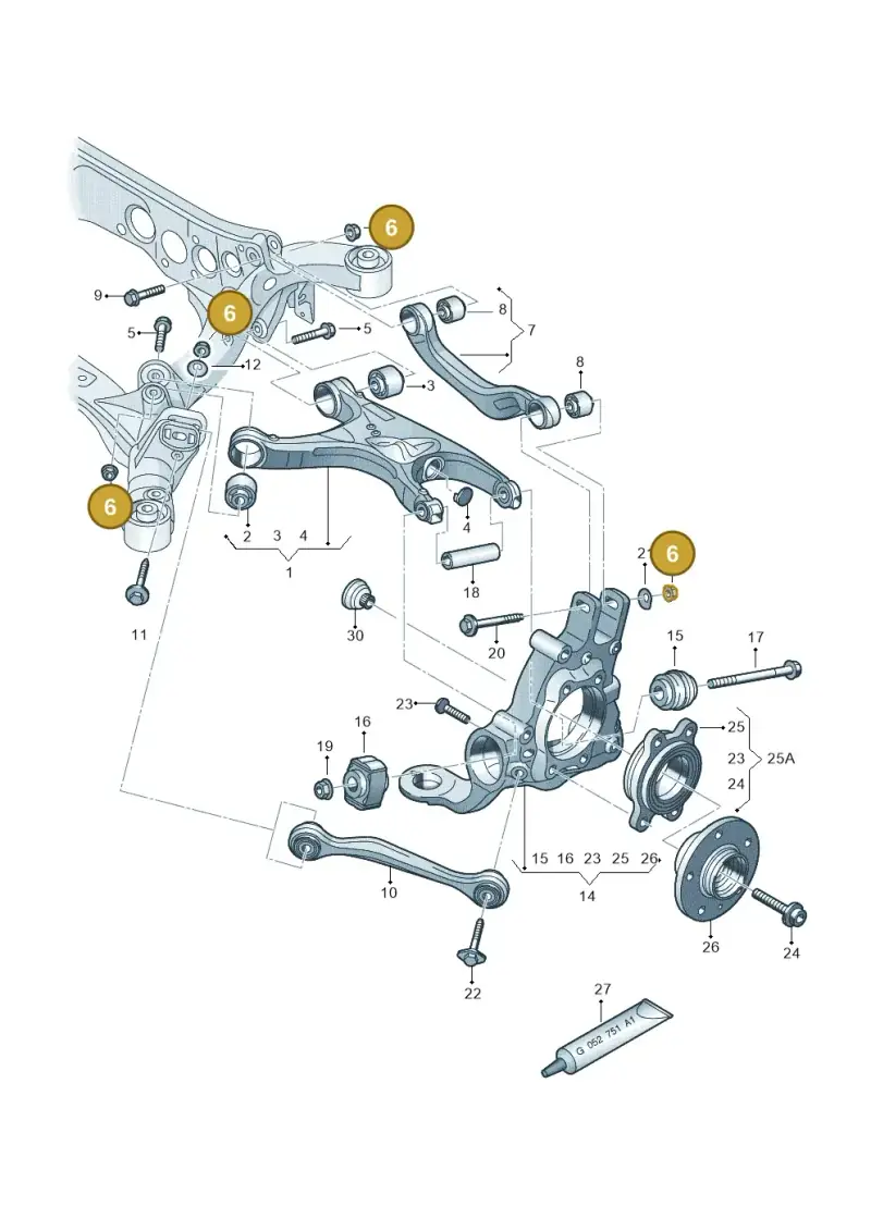WHT002557 — Audi A7 Sportback (2014-2018) diagram 620505100, position 6