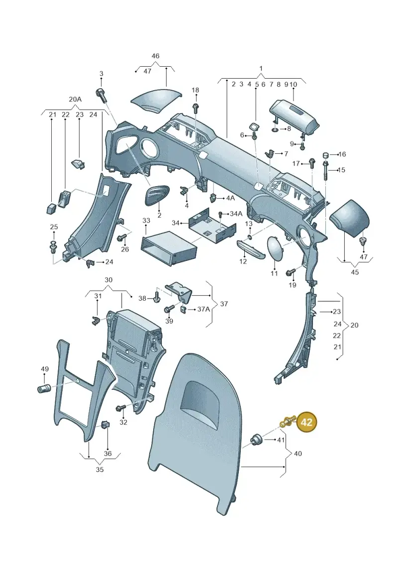 WHT002783 — Audi R8 qu. 5.2 (2012-2015) diagram 618867500, position 42