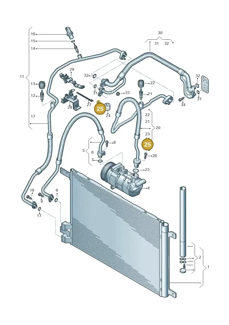 WHT003121 — Volkswagen Golf Sportsvan 1.6 (2014-2020) diagram 827260400, position 25