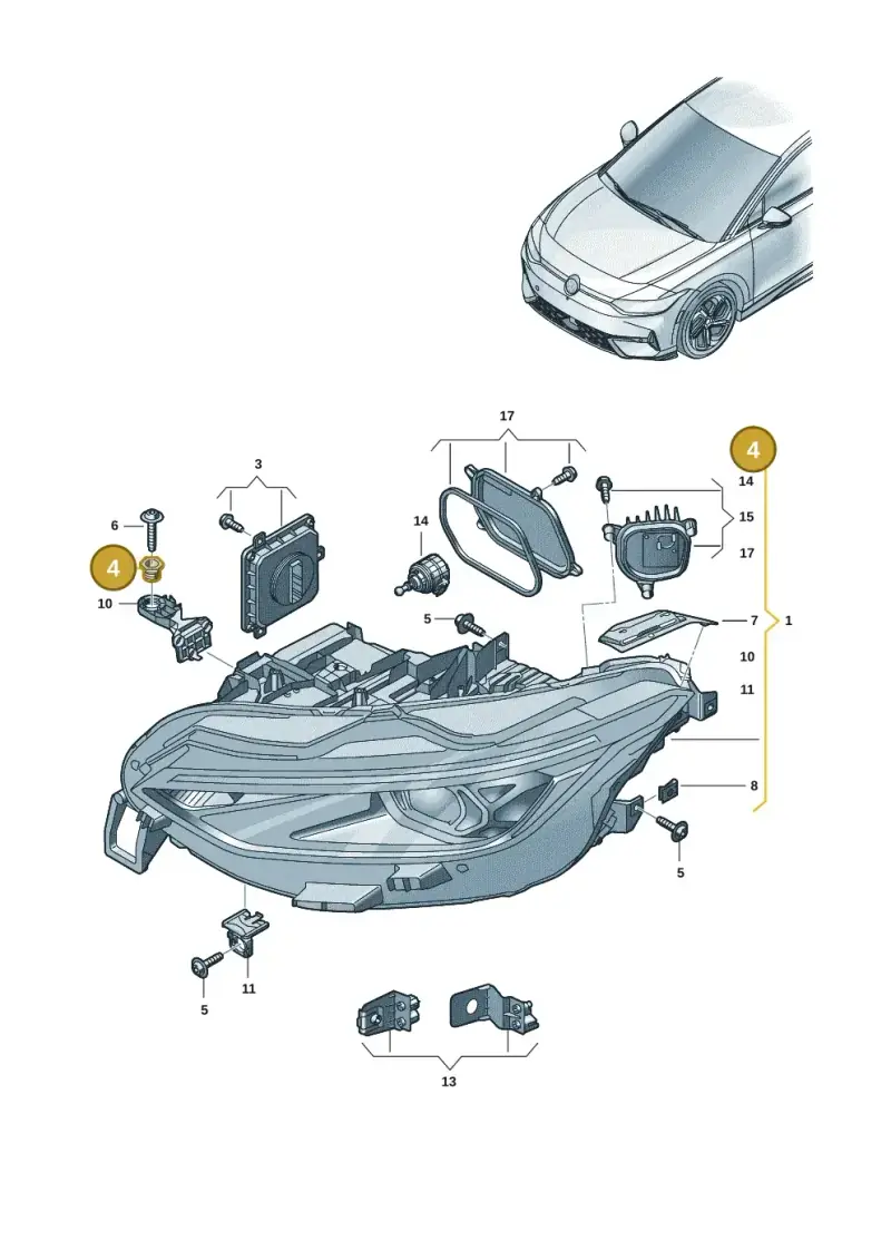 WHT003214 — Volkswagen ID.7 Limousine Pro (2023-) diagram 14b941010, position 4