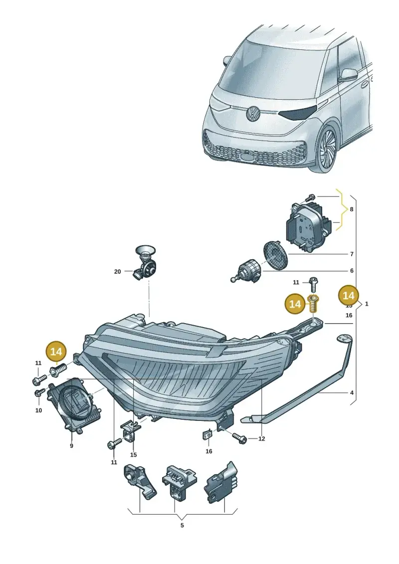 WHT003214 — Volkswagen ID.Buzz (2022-) diagram 15a941010, position 14