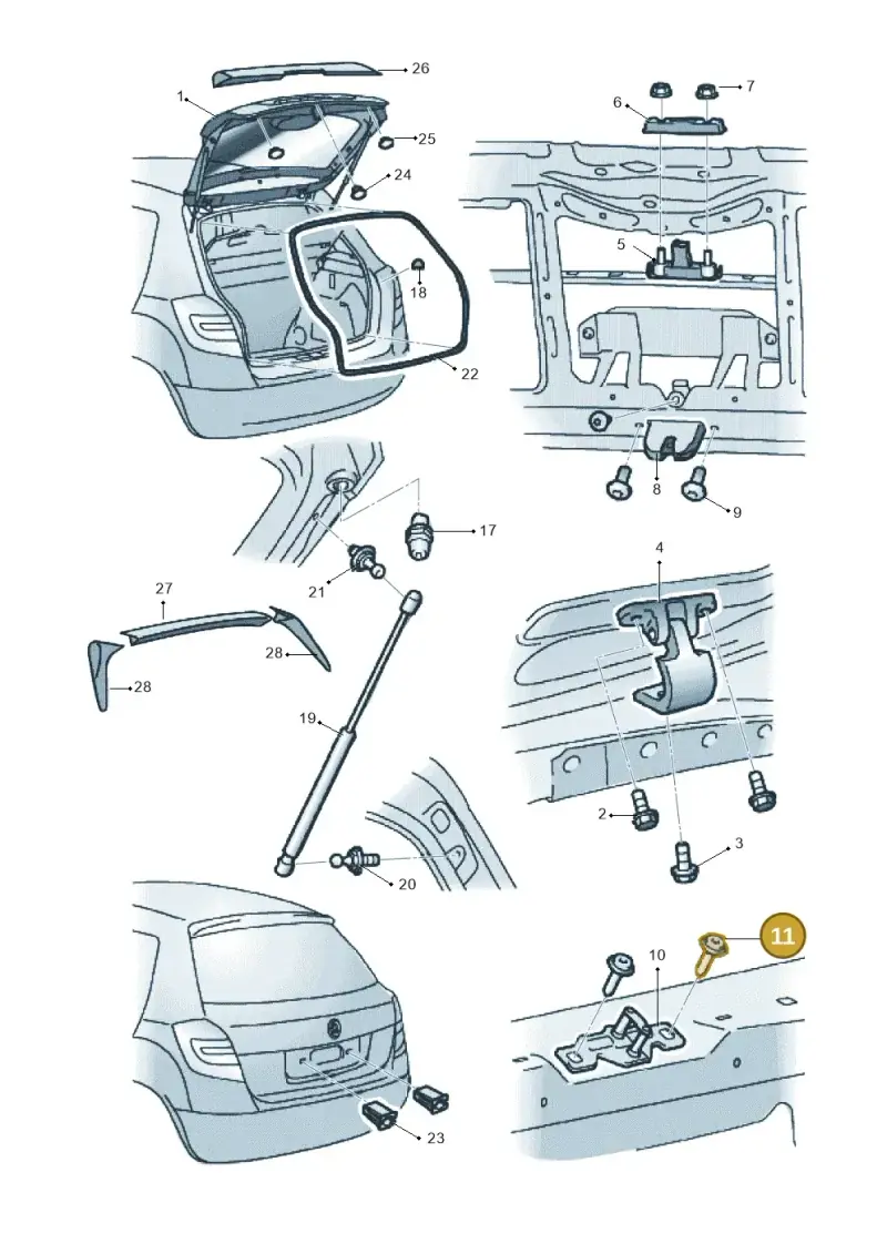 WHT003266 — Skoda Fabia Scout (2010-2014) diagram 608827100, position 11