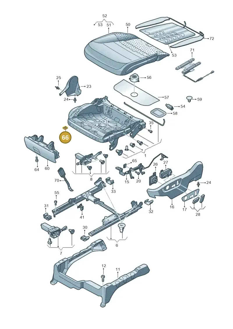 WHT003301 — Volkswagen Touareg BlueMotion (2014-2018) diagram 693881100, position 66