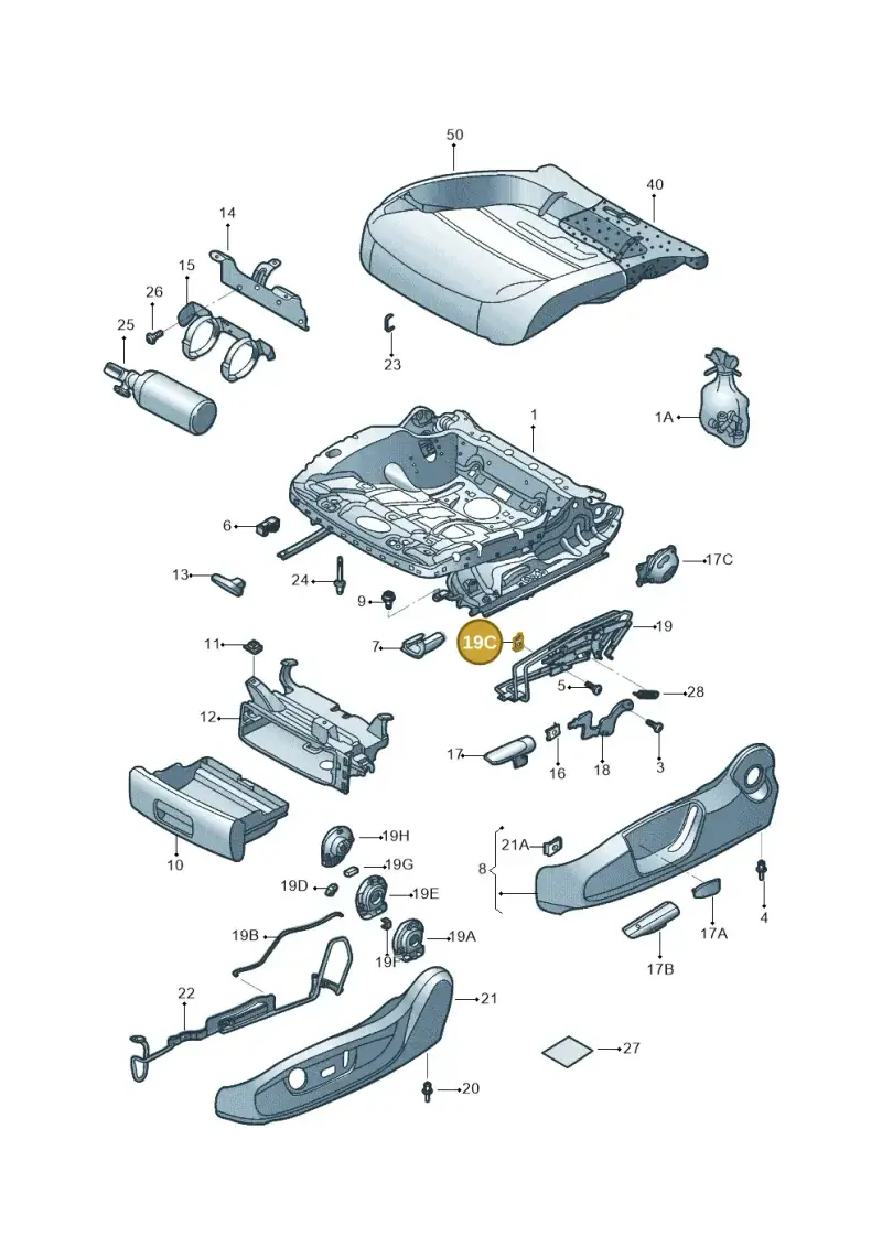 WHT003301 — Volkswagen Jetta 2.0 (2015-2015) diagram 789881000, position 19C