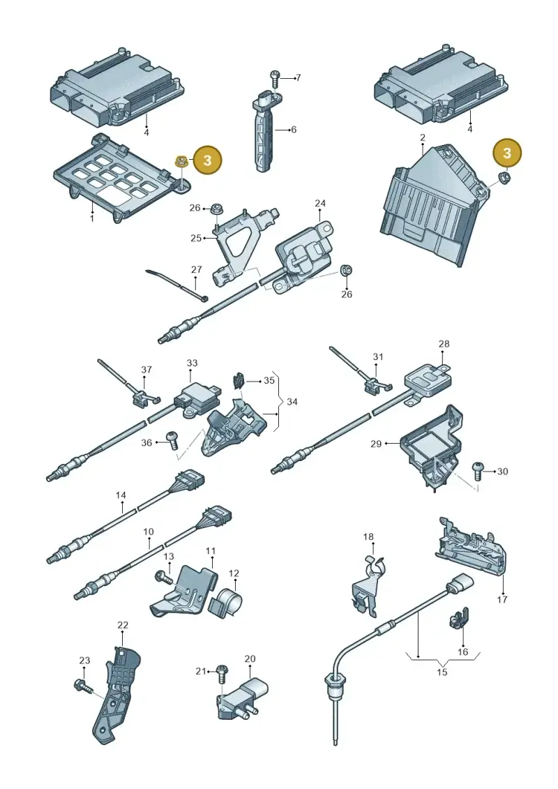 WHT003385 — Audi A8L qu. 3.0 TDI (2009-2014) diagram 696906050, position 3