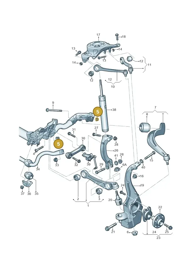 WHT003684 — Volkswagen Phideon (2016-2023) diagram 620407000, position 5
