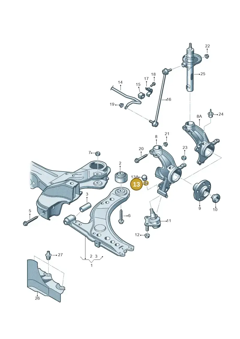 WHT003684 — Audi A1 Sportback (2014-2018) diagram 708407000, position 13