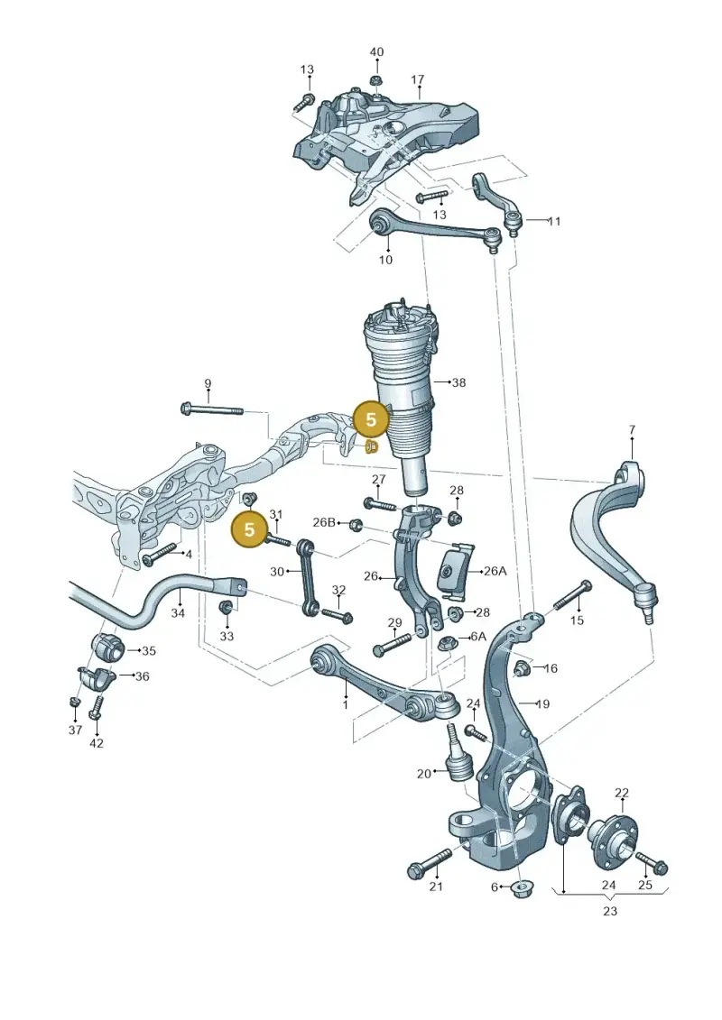 WHT003684 — Audi A8 (2013-2018) diagram 771407000, position 5