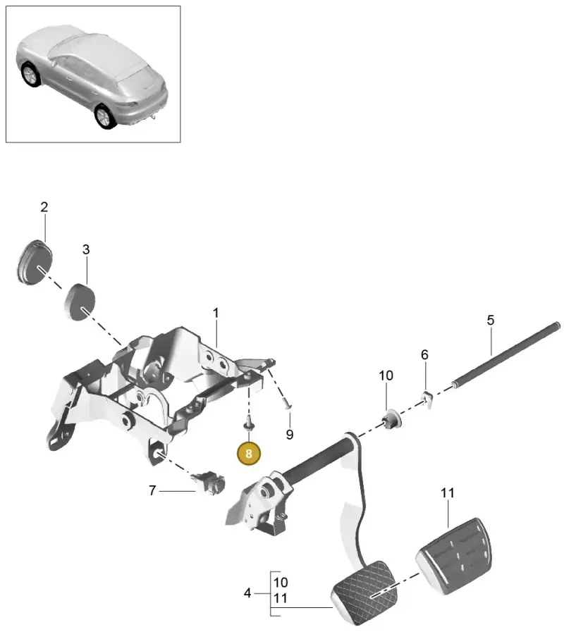 WHT003698 — Porsche Macan (2013-2018) diagram p44702000, position 8