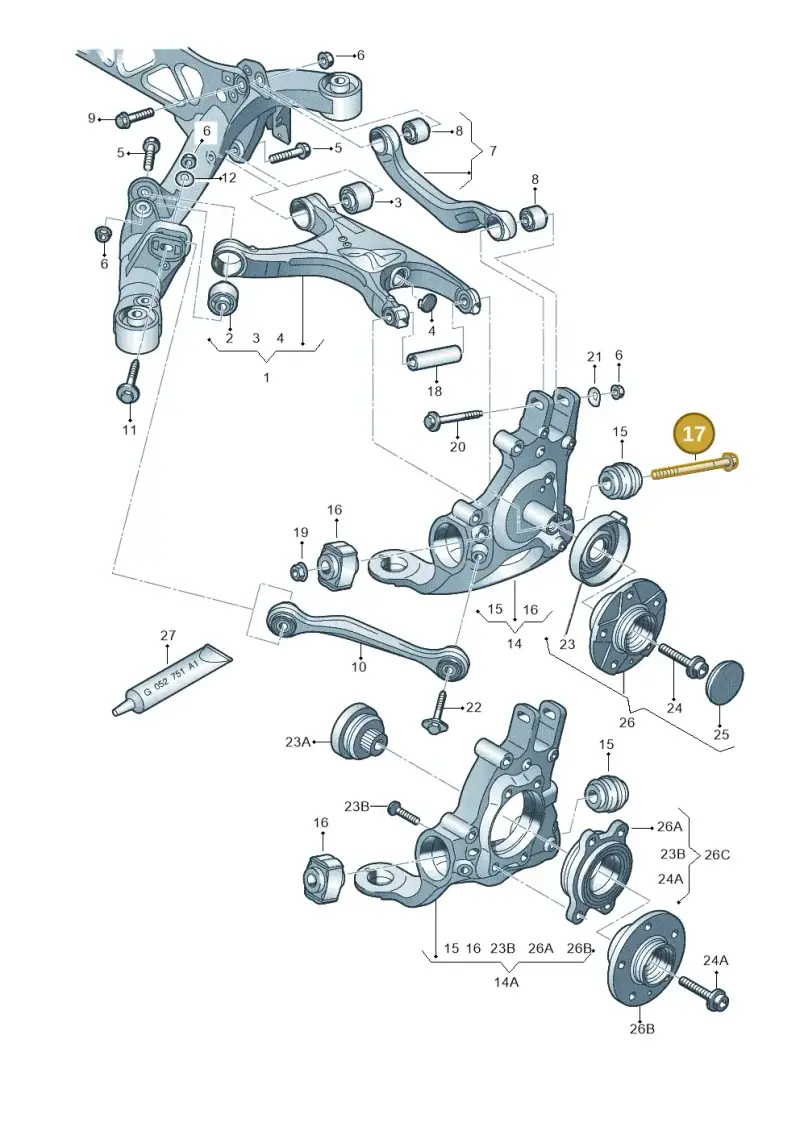 WHT003818A — Audi Q5 qu. 2.0 TDI (2012-2017) diagram 620505050, position 17