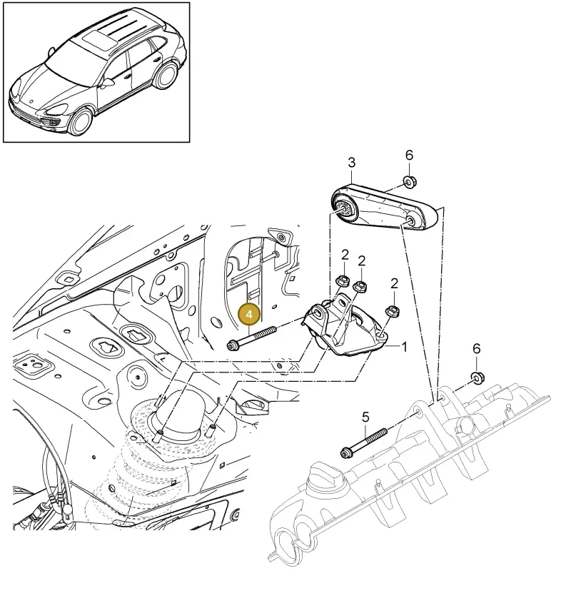 WHT005204 — Porsche Cayenne (2010-2018) diagram p37109000, position 4
