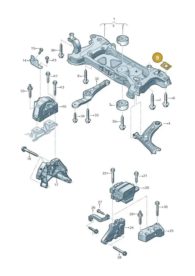 WHT005350 — Volkswagen New Passat (2015-2022) diagram 691199150, position 9
