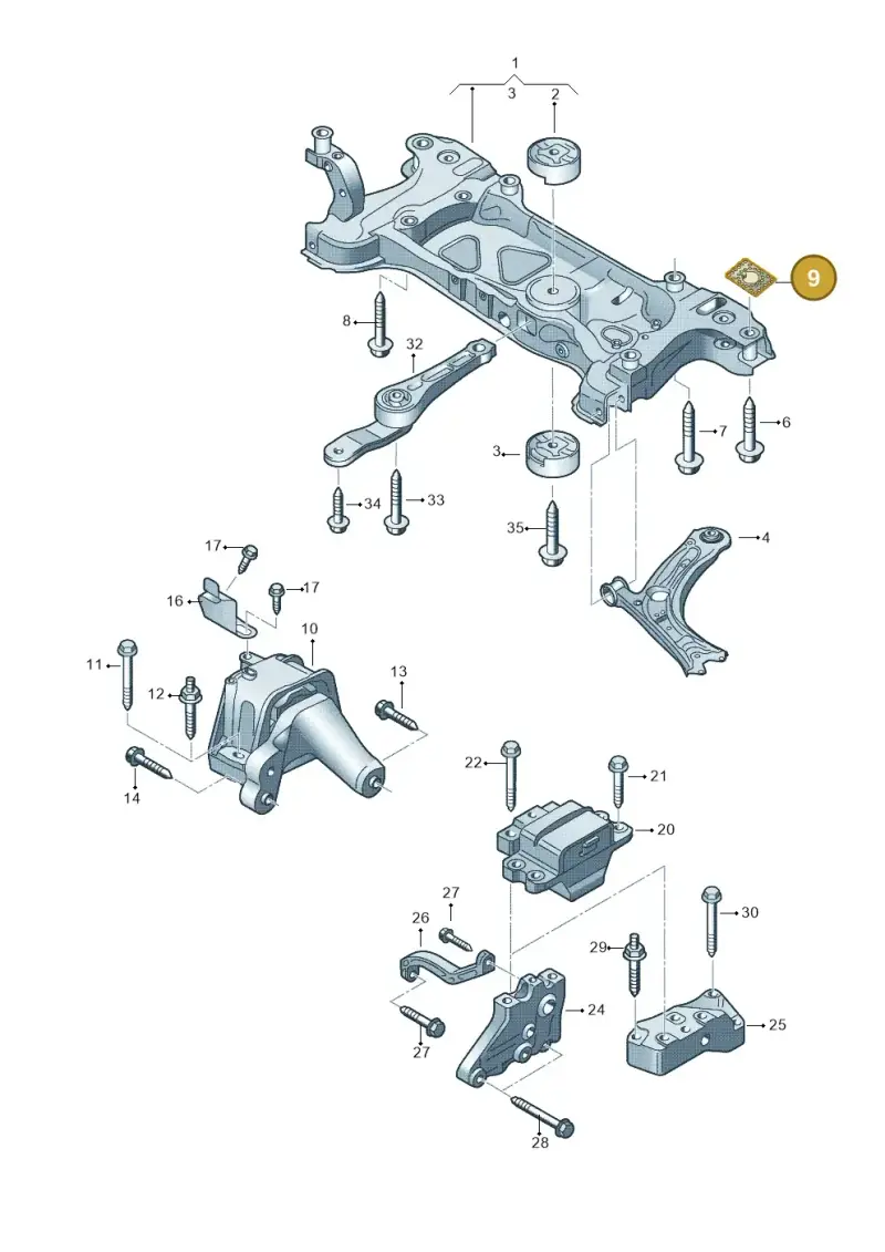 WHT005350 — Volkswagen Jetta (2014-2017) diagram 691199200, position 9