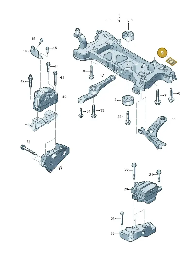 WHT005350 — Volkswagen New Passat (2015-2022) diagram 691199300, position 9