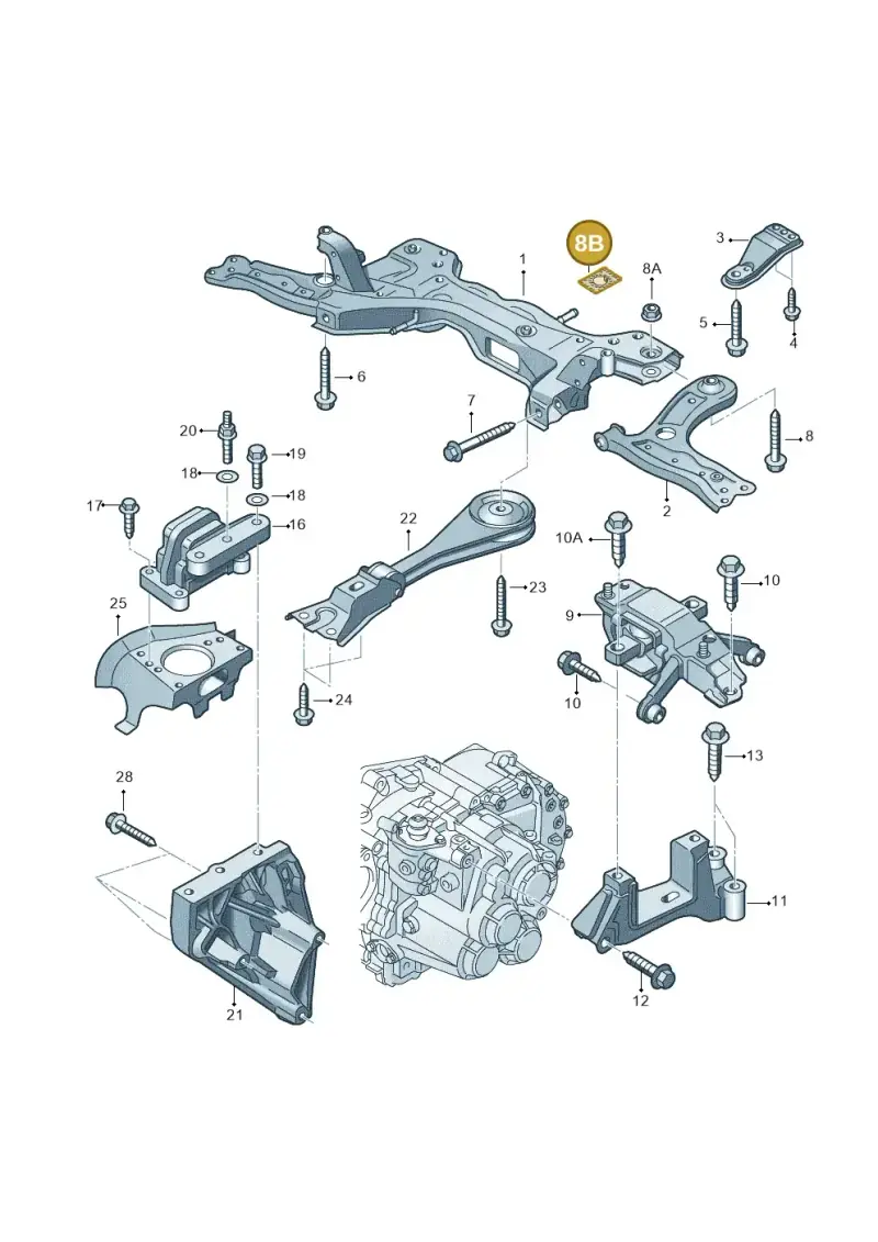 WHT005350 — Volkswagen Polo (2012-2014) diagram 747199280, position 8B