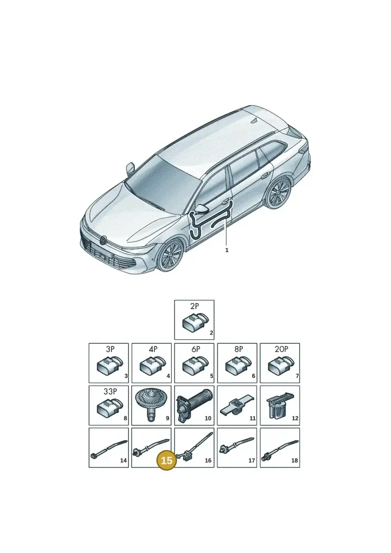 WHT005438 — Volkswagen Passat Estate (2023-2025) diagram 3j0972300, position 15