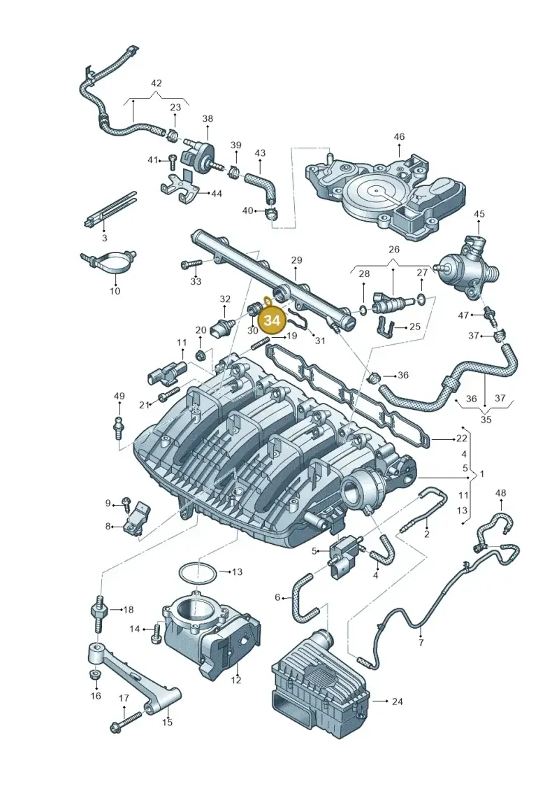 WHT005568 — Volkswagen Golf 1.6 (2015-2019) diagram 746133100, position 34