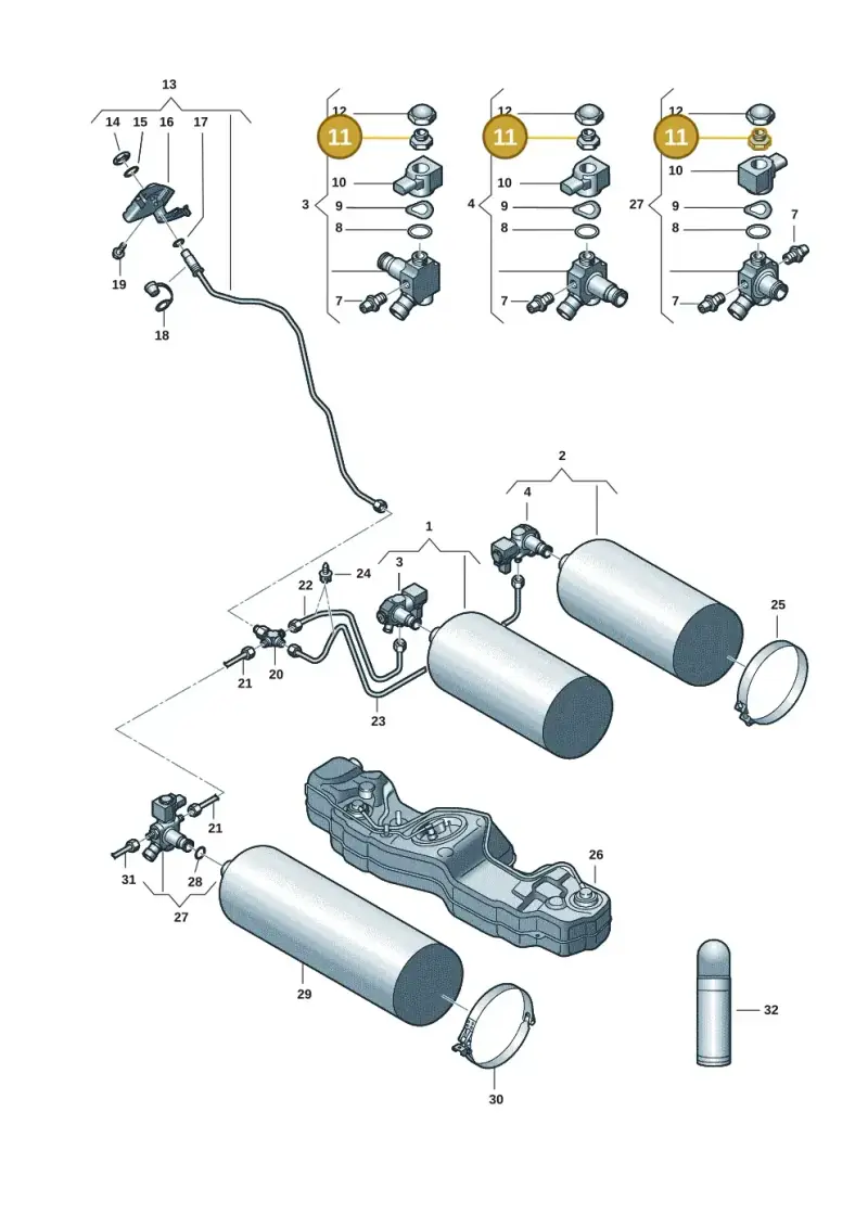 WHT005655 — Volkswagen Golf 2.0 BlueMotion (2019-2024) diagram 827201007, position 11