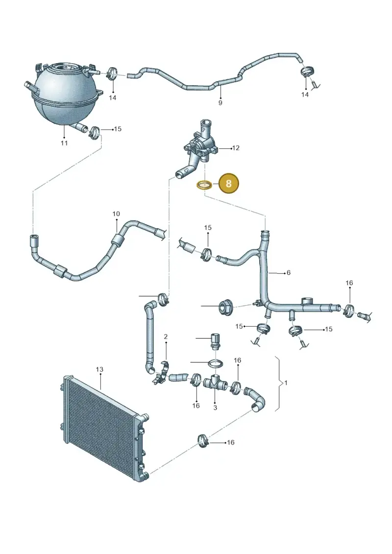 WHT006407 — Volkswagen Jetta 2.0 (2015-2015) diagram 692121340, position 8