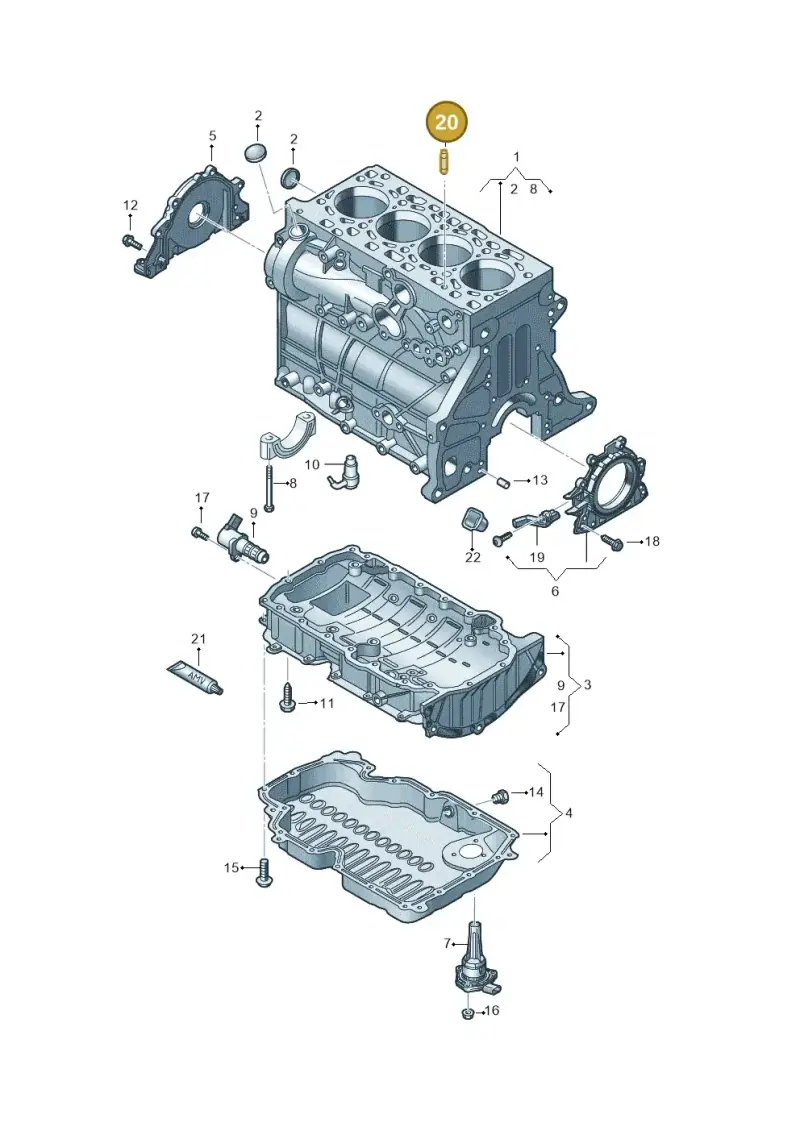 WHT006540 — Volkswagen Caddy Maxi Kombi (2020-2024) diagram 5h0103036, position 20