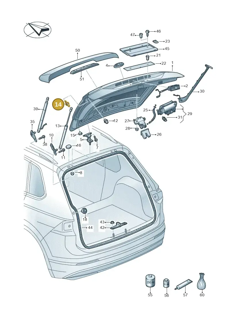 WHT006581A — Volkswagen Tiguan 2.0 4Motion (2016-2024) diagram 884827000, position 14