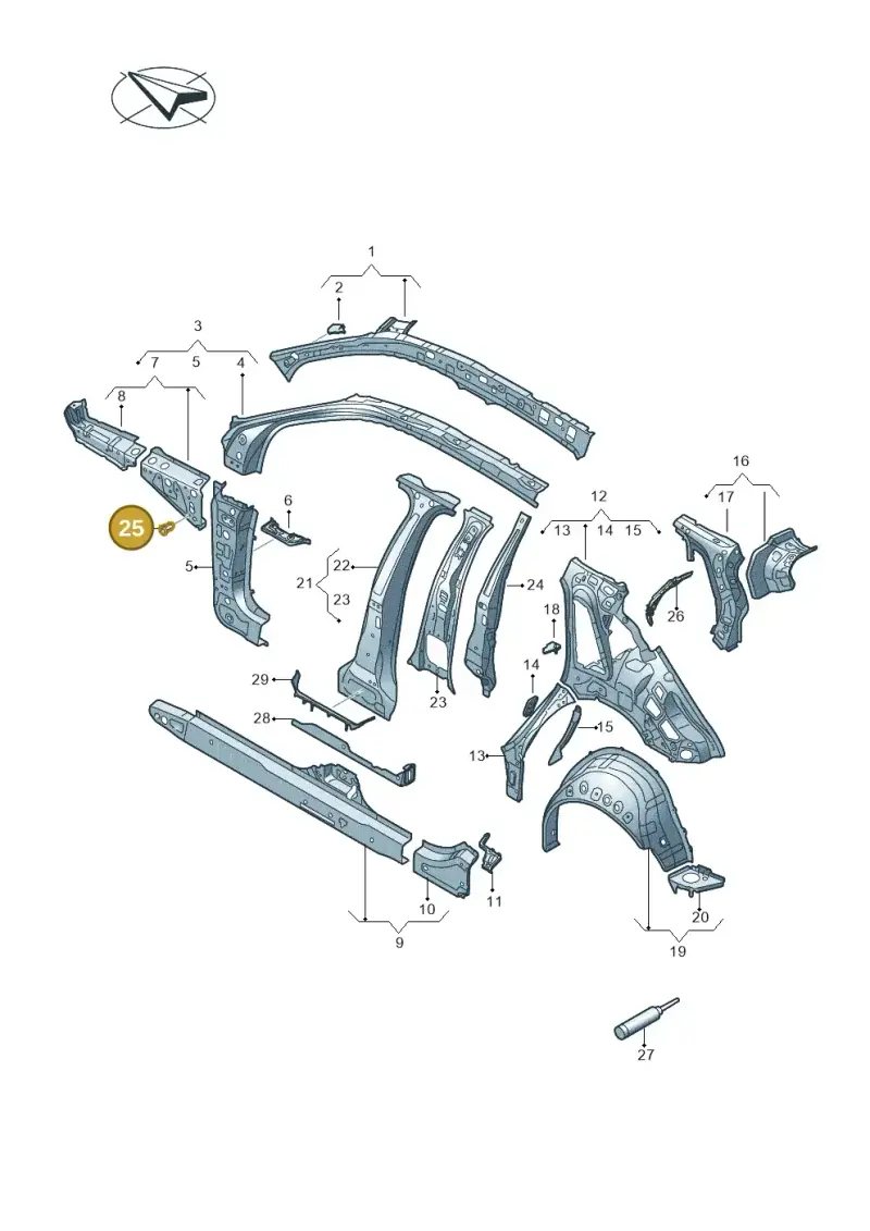 WHT006772A — Audi A3 Sportback (2019-2025) diagram 596809000, position 25