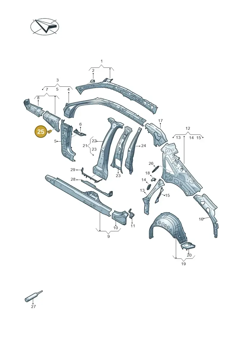 WHT006772A — Audi A3 Sportback (2019-2025) diagram 596809010, position 25