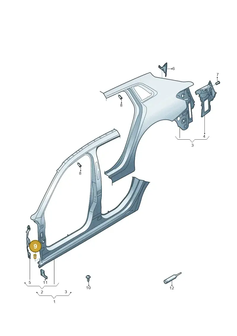 WHT006772A — Audi A3 Sportback (2019-2025) diagram 596809050, position 9