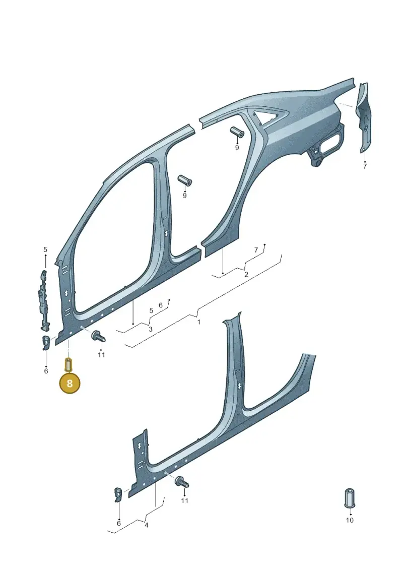 WHT006772A — Audi RS3 Limousine (2017-2020) diagram 745809610, position 8