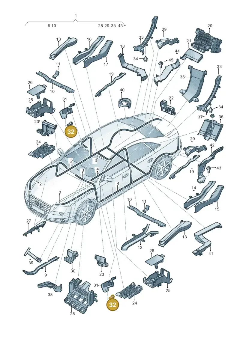 WHT006778 — Audi A8 (2013-2018) diagram 771971800, position 32