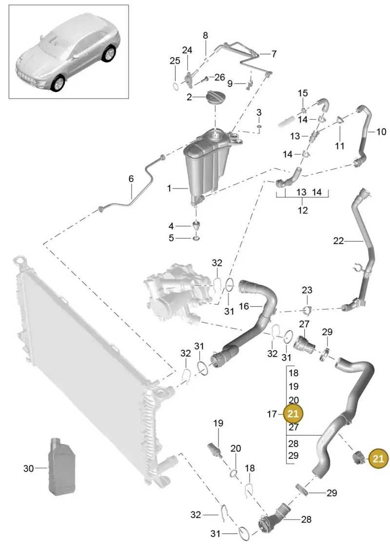 WHT006829 — Porsche Macan (2013-2018) diagram p44105060, position 21
