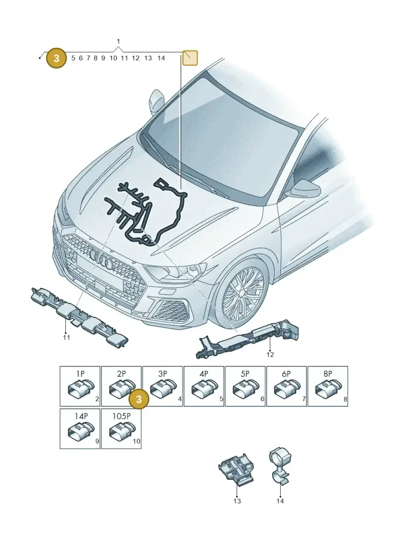 WHT006943 — Audi A1 Sportback (2018-2025) diagram 592971310, position 3