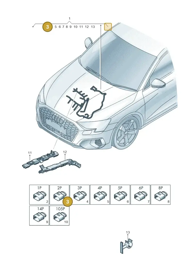 WHT006943 — Audi A3 Sportback (2019-2025) diagram 596971260, position 3