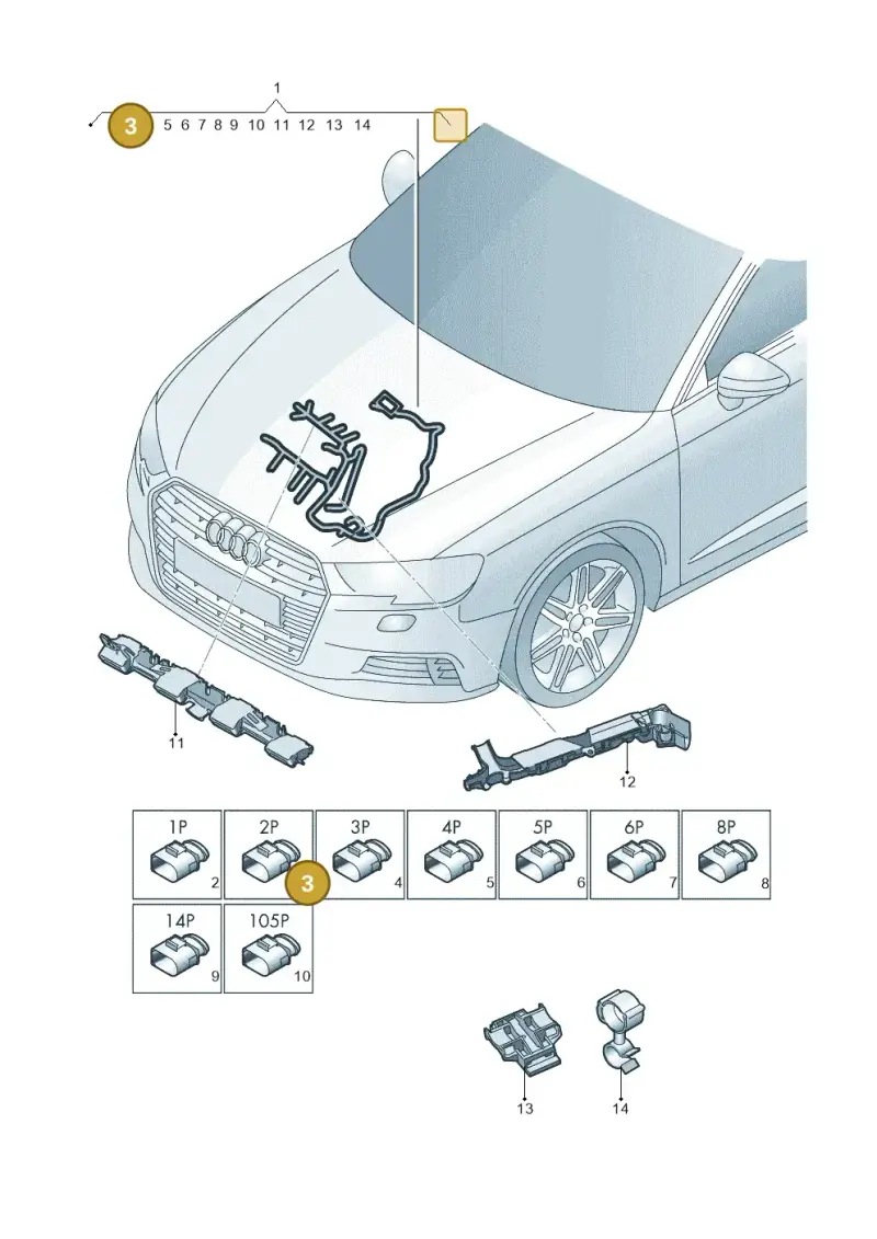 WHT006943 — Audi A3 Sportback (2016-2020) diagram 890971450, position 3