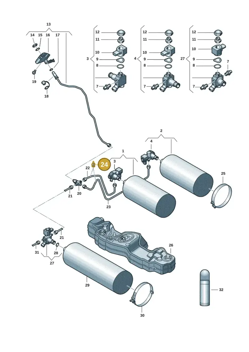 WHT007020 — Volkswagen Golf 2.0 BlueMotion (2019-2024) diagram 827201007, position 24