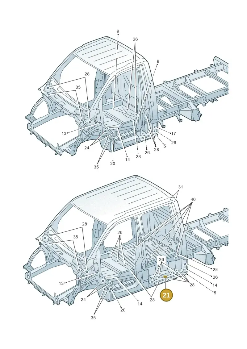 WHT007060 — Volkswagen Single-cab transp. (2019-2024) diagram 411803350, position 21