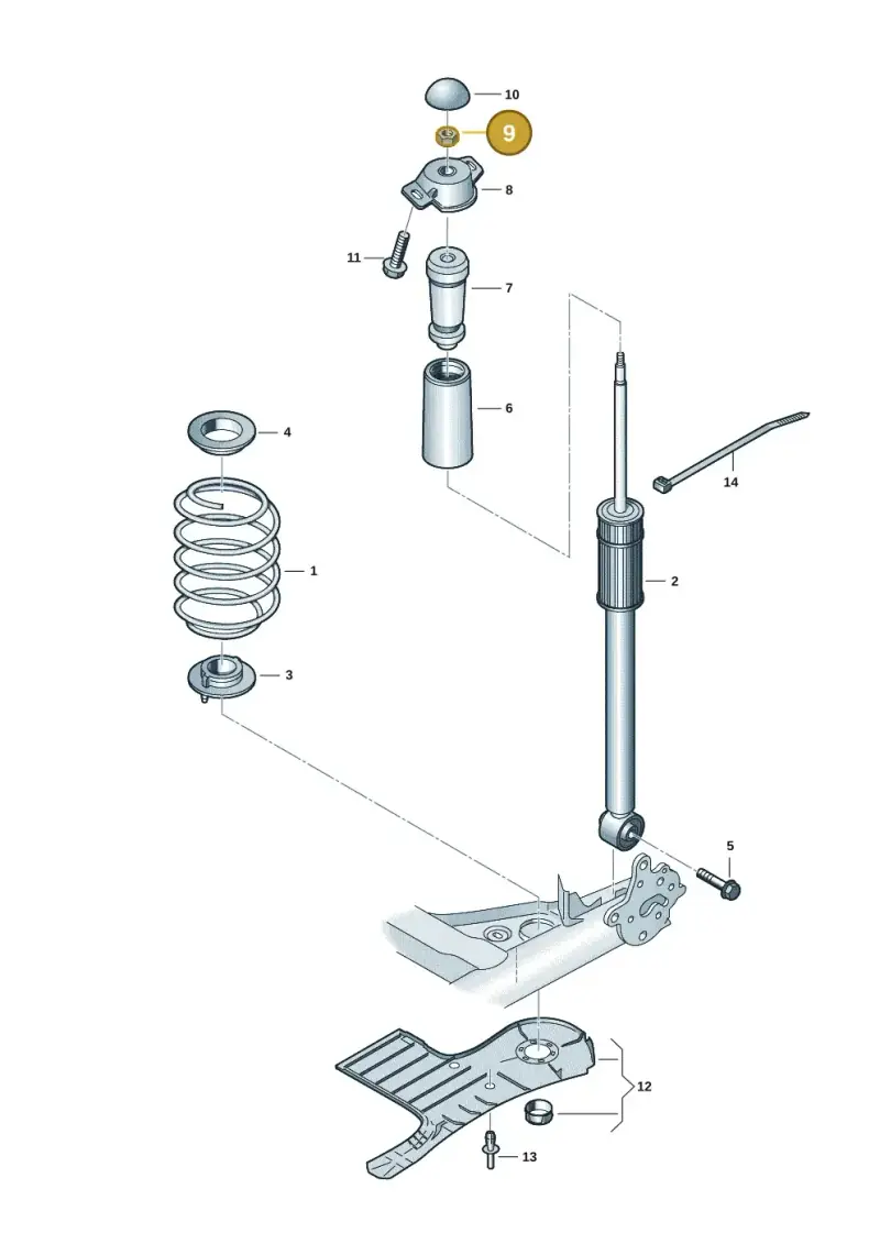 WHT007127 — Volkswagen Taigo (2021-2024) diagram 2f0511000, position 9