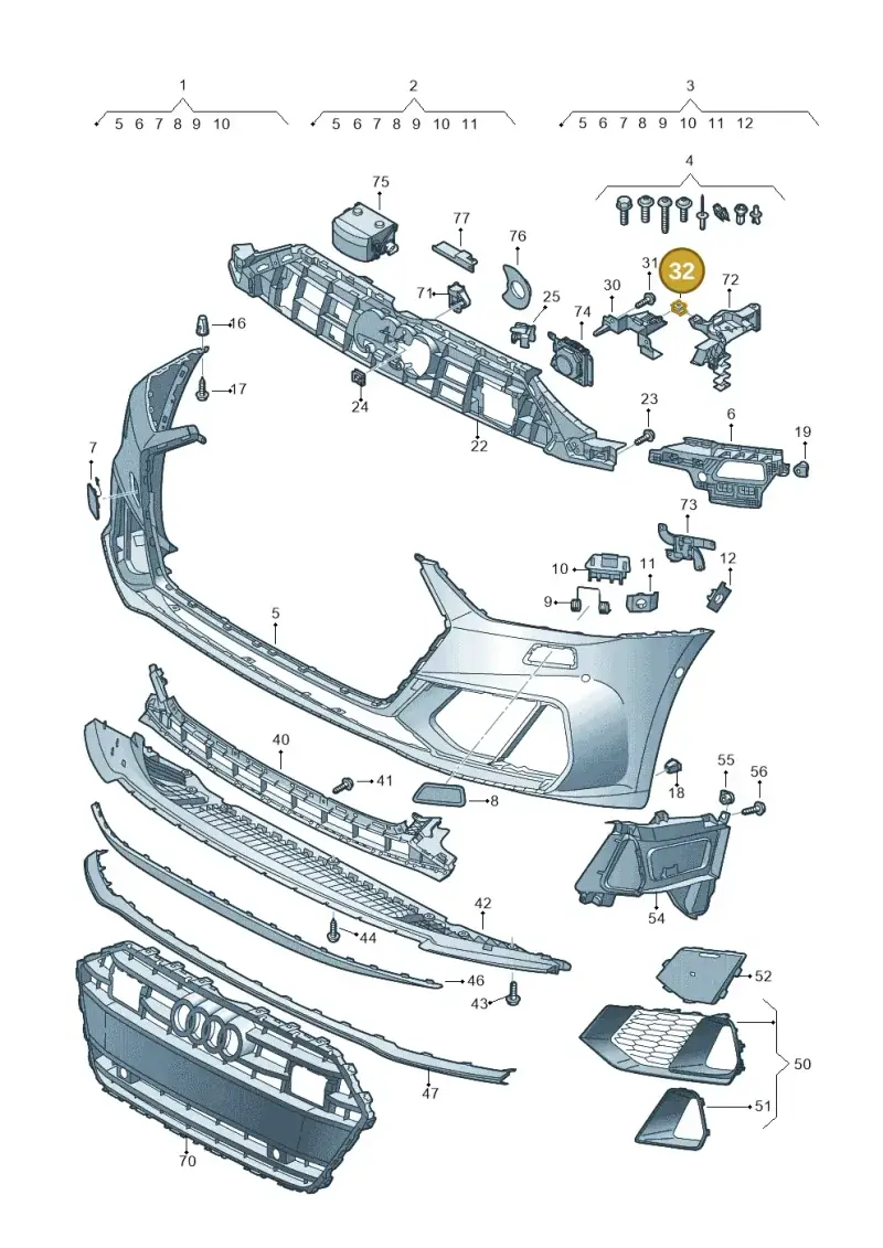 WHT007389 — Audi A7 Sportback (2018-2025) diagram 435807030, position 32