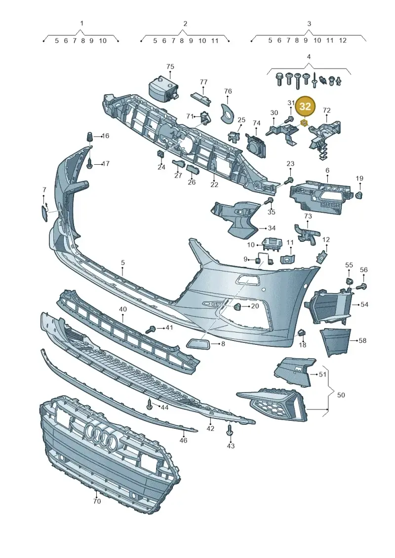 WHT007389 — Audi A7 Sportback (2018-2025) diagram 435807100, position 32