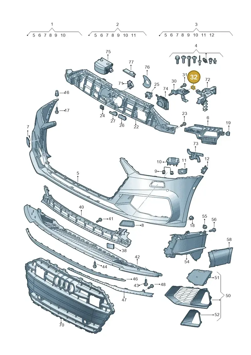 WHT007389 — Audi A7 Sportback (2018-2025) diagram 435807200, position 32