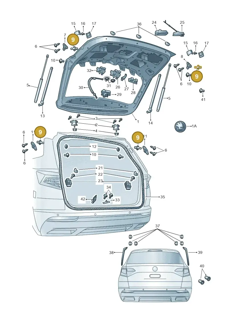 WHT007501B — Volkswagen Taos 1.4 (2021-2023) diagram 834827000, position 9