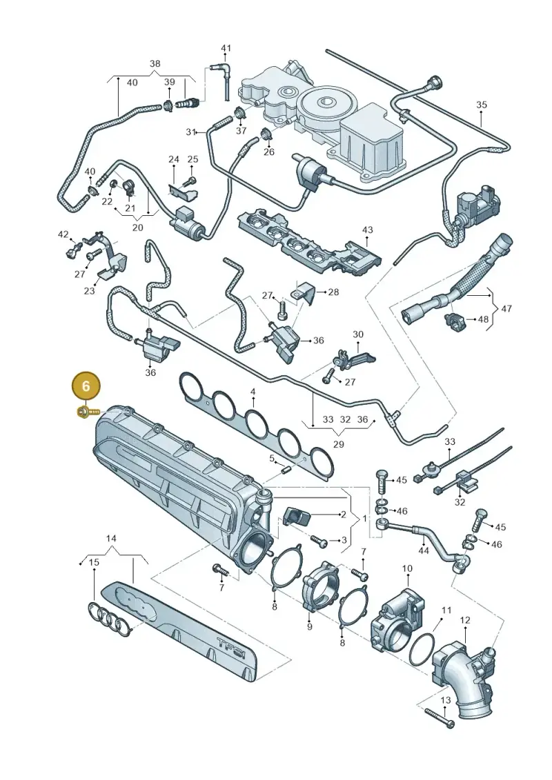 WHT007538 — Audi A3 Sportback (2019-2025) diagram 596133632, position 6