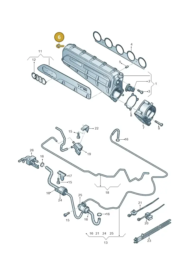 WHT007538 — Audi RS3 Sportback (2015-2016) diagram 676133320, position 6