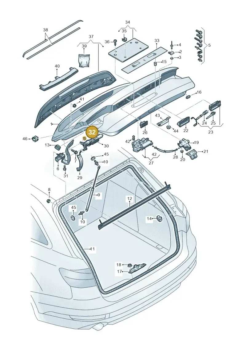 WHT007596 — Audi RS4 Avant (2017-2025) diagram 849827100, position 32