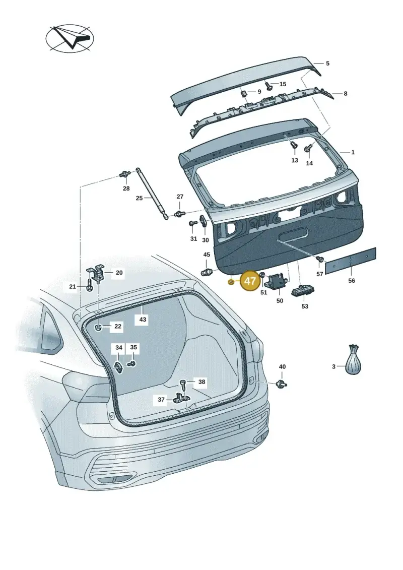 WHT007662A — Volkswagen Taigo (2021-2024) diagram 2f0827000, position 47