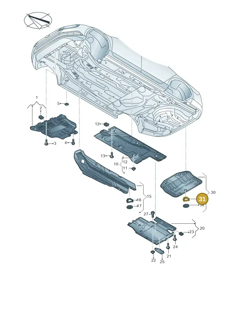 WHT007663 — Volkswagen Arteon (2017-2023) diagram 828825020, position 31