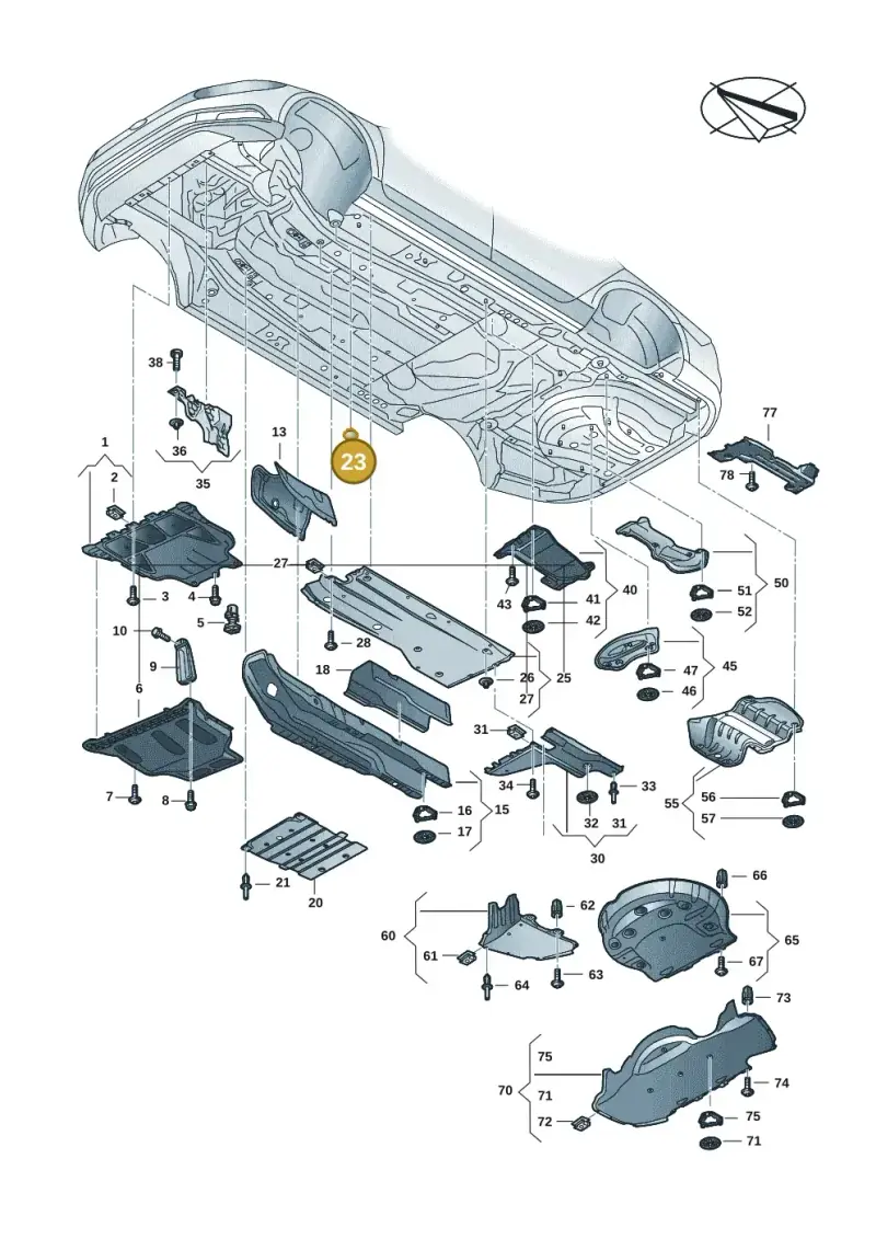WHT007697 — Volkswagen Passat estate (2023-) diagram 3j0825000, position 23