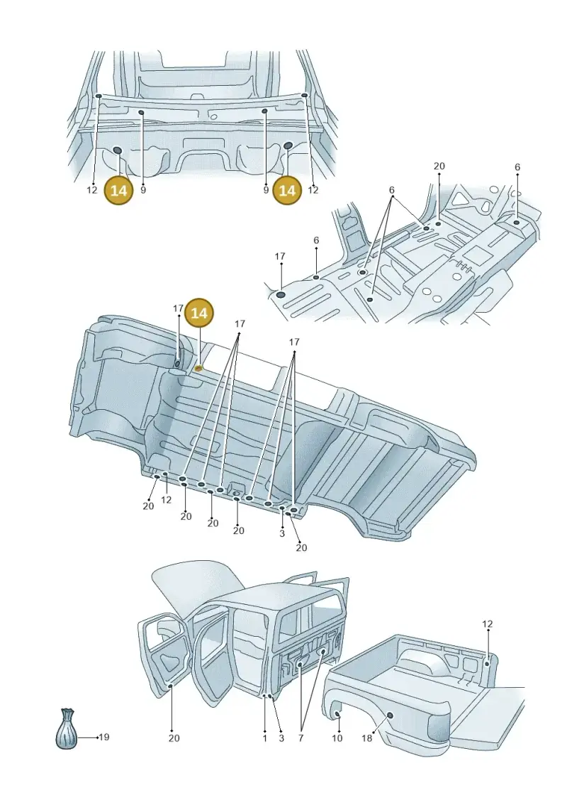 WHT007697 — Volkswagen Amarok twin cab (2022-) diagram 683803350, position 14