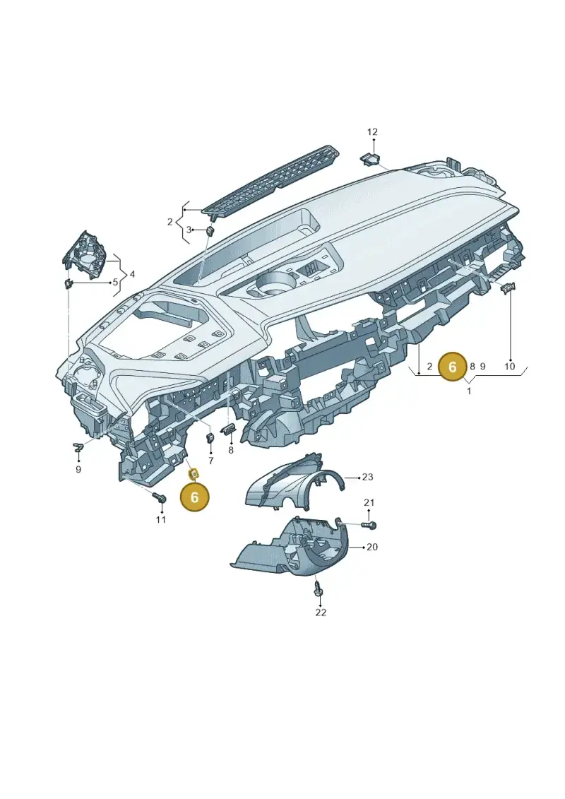 WHT007709 — Audi Q8 e-tron (2018-2025) diagram 586857100, position 6